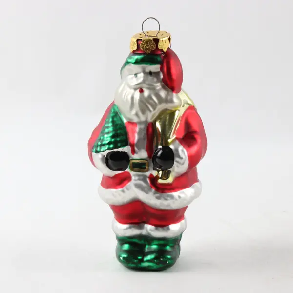 Vintage Mold-Blown Hand-Painted Santa Claus Christmas Ornament