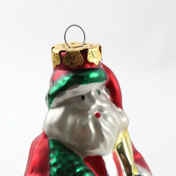 Vintage Mold-Blown Hand-Painted Santa Claus Christmas Ornament