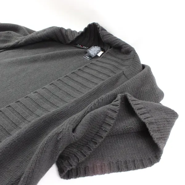 axcess By Liz Claiborne Black Short Sleeve Open Front Knit Cardigan Size Medium