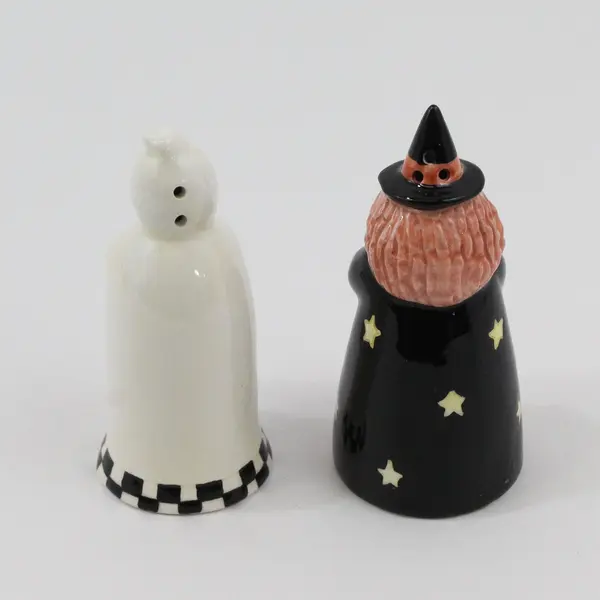Midwest-CBK Tricks & Treats Halloween Ghost Witch Salt Pepper Shaker Set