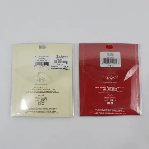 Lot of 2 Lenox Charm Hangers Decorative Collectible Ornaments