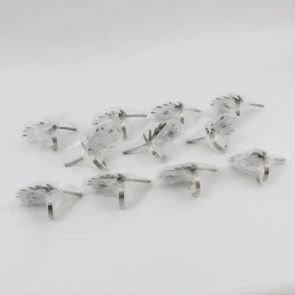 Set of 11 Pewter Palm Leaf Napkin Rings Tropical Table Decor