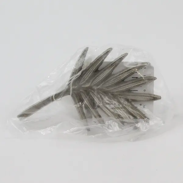 Set of 11 Pewter Palm Leaf Napkin Rings Tropical Table Decor
