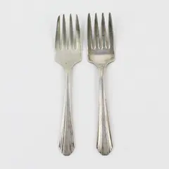 VTG 1931 National Silver Co Lot of 2 Youth Forks Silver-plate 4" Long Rare HTF