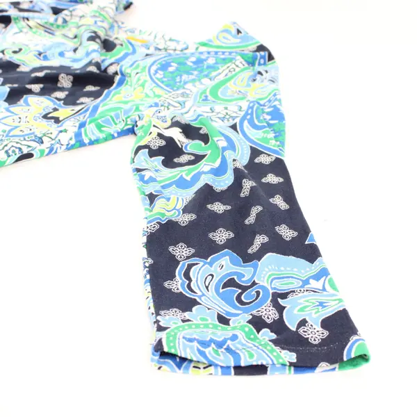 Ruby Rd Women's Blue Green White Paisley Floral Blouse Long Sleeve Small