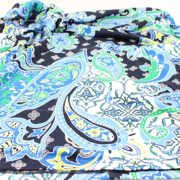 Ruby Rd Women's Blue Green White Paisley Floral Blouse Long Sleeve Small