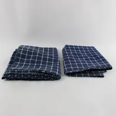 Tommy Hilfiger Queen Pillowcases Set of 2 Blue White Grid