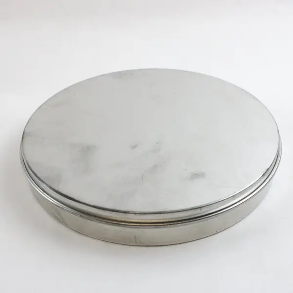 Lot of 3 Metal Leaf Cookie Cutters with Round Storage Tin