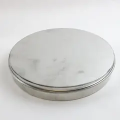 Lot of 3 Metal Leaf Cookie Cutters with Round Storage Tin