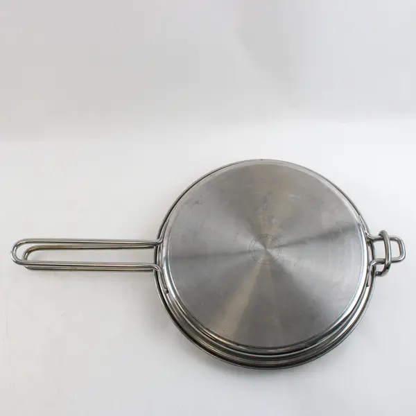 Stainless Steel Double Skillet Set Cookware Kitchen Frying Pans