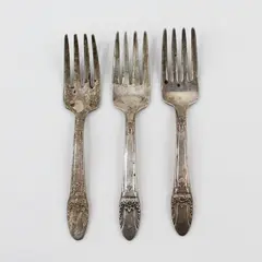 International Silver 1847 Rogers First Love Silverplate Baby Fork Lot of 3 4.25"