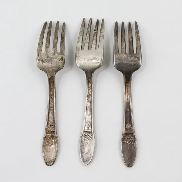 International Silver 1847 Rogers First Love Silverplate Baby Fork Lot of 3 4.25"