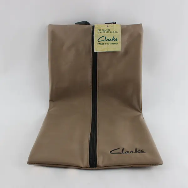 Clarks Brown Travel Shoe Bag Zippered Storage Pouch Organizer FLAWED