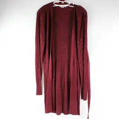 Erik Stewart Long Sleeve Red Sparkly Open Front Knit Cardigan Size XL