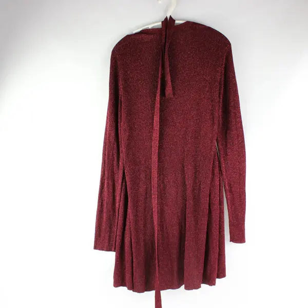 Erik Stewart Long Sleeve Red Sparkly Open Front Knit Cardigan Size XL