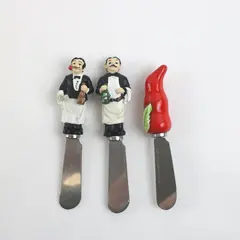 Guy Buffet Lot of 3 Cheese Spreaders Serving Knives Soft Cheese