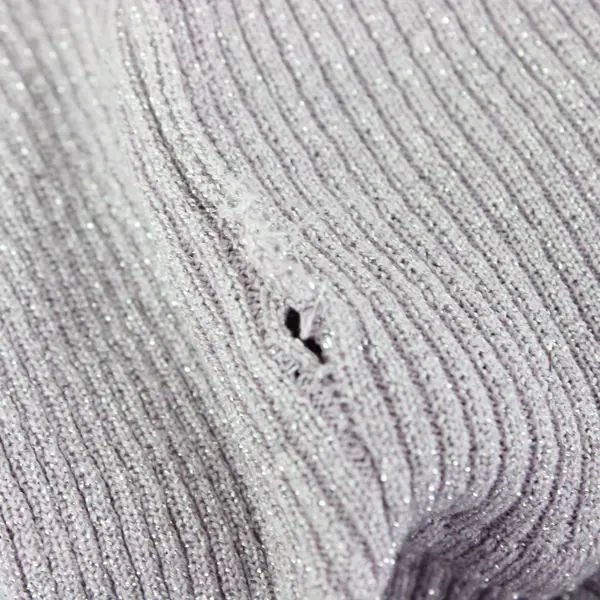 August Silk Knits Turtleneck Lilac Purple Silver Shimmer Sleeveless Top Women L