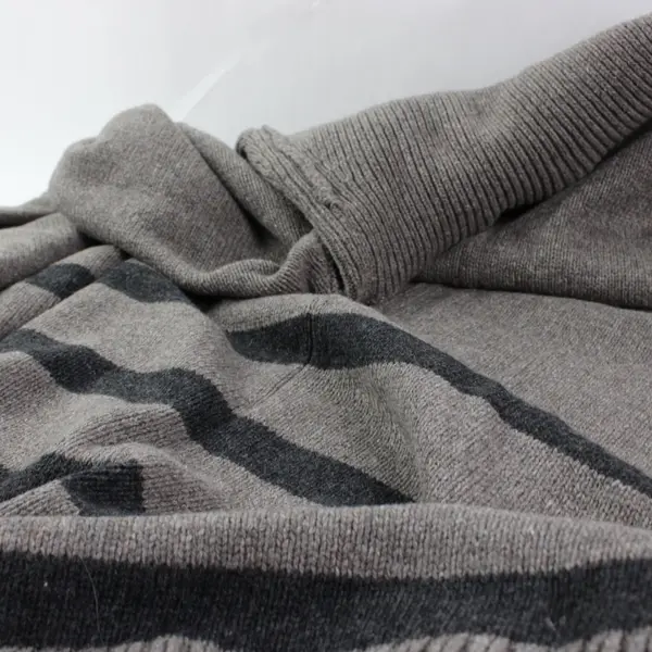 Banana Republic Large Brown Striped Poncho Cape Turtleneck Cotton Wool Blend 