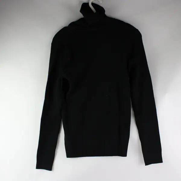 Merona Women's XL Black Ribbed Turtleneck Sweater Stretch Knit Long Sleeve Top