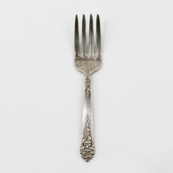 National Silverplate Co King Edward Moss Rose Silverplate Baby Fork 4.5in
