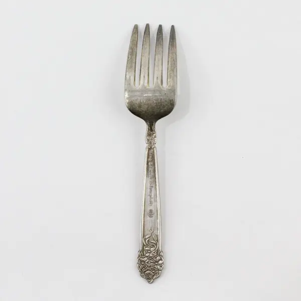National Silverplate Co King Edward Moss Rose Silverplate Baby Fork 4.5in