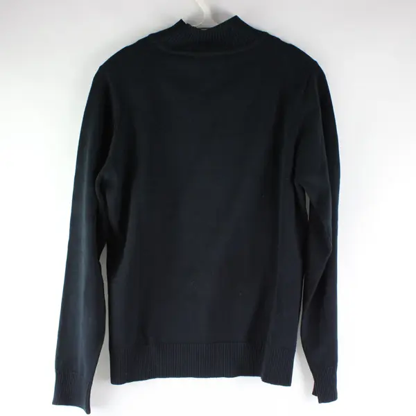 Christine Alexander Medium Black Long Sleeve Mock Neck Bedazzled Circular Design