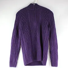 Croft & Barrow Purple Knit Quarter Zip Long Sleeve Sweater Sz Small 100% Cotton 