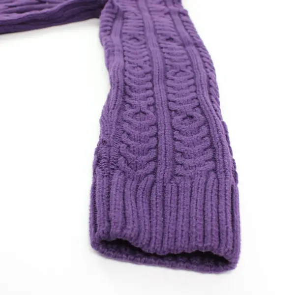 Croft & Barrow Purple Knit Quarter Zip Long Sleeve Sweater Sz Small 100% Cotton 
