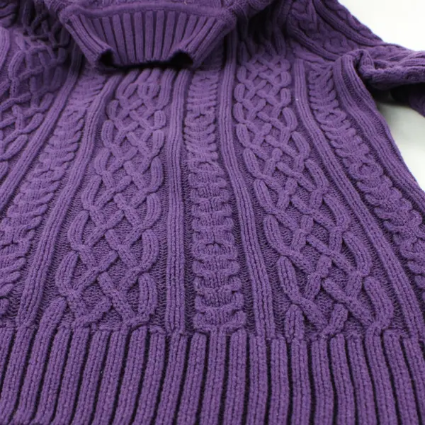 Croft & Barrow Purple Knit Quarter Zip Long Sleeve Sweater Sz Small 100% Cotton 