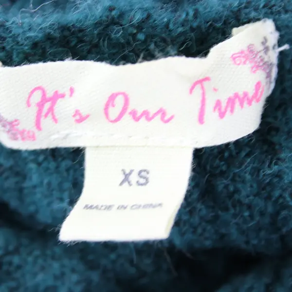 It’s Our Time Emerald Green Turtleneck Relaxed Sweater Size XS