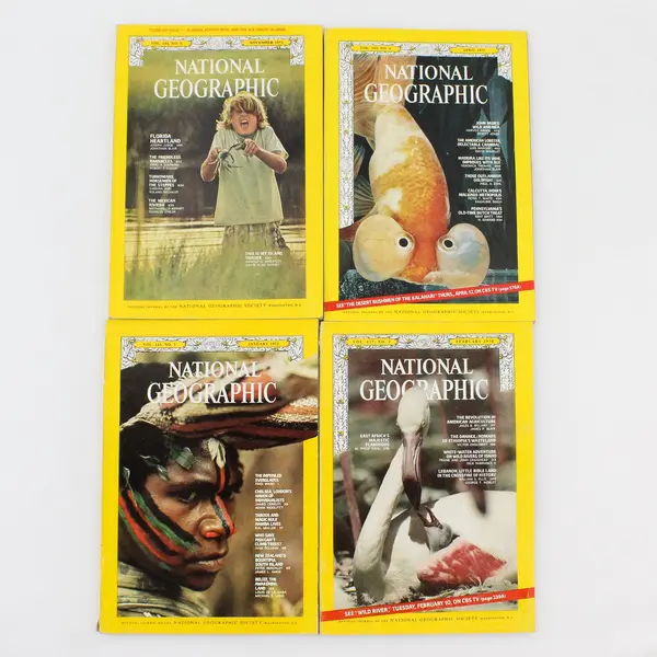 Lot of 4 Vintage National Geographic Magazines 1970 1972 1973