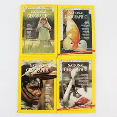 Lot of 4 Vintage National Geographic Magazines 1970 1972 1973