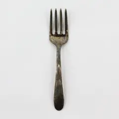 Lunt Silver Unknown Pattern Plain Baby Fork Silverplate 4" Long