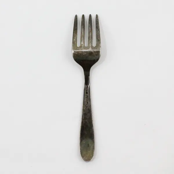 Lunt Silver Unknown Pattern Plain Baby Fork Silverplate 4" Long