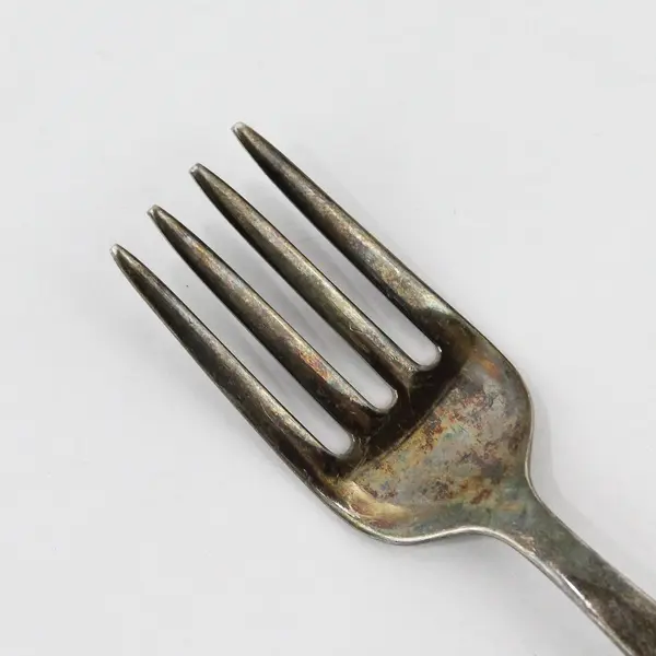 Lunt Silver Unknown Pattern Plain Baby Fork Silverplate 4" Long