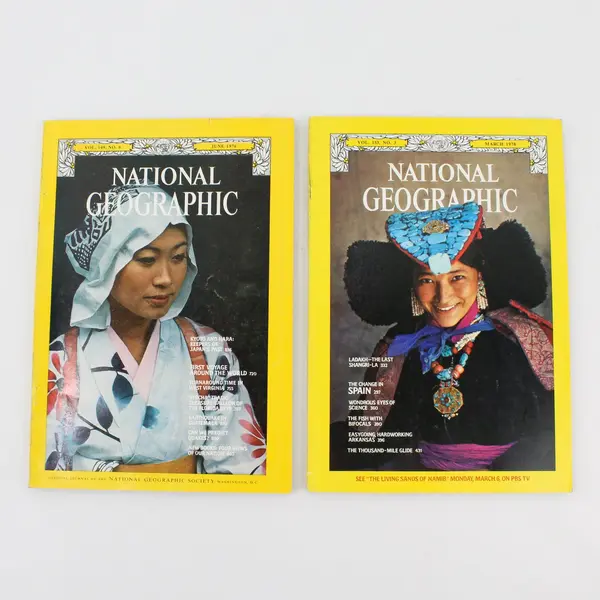 Lot of 5 Vintage National Geographic Magazines 1974 1976 1978 1979