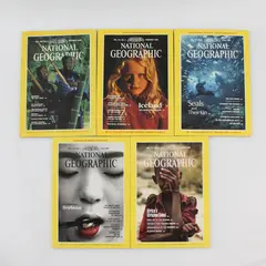 Lot of 5 Vintage National Geographic Magazines 1980 1987