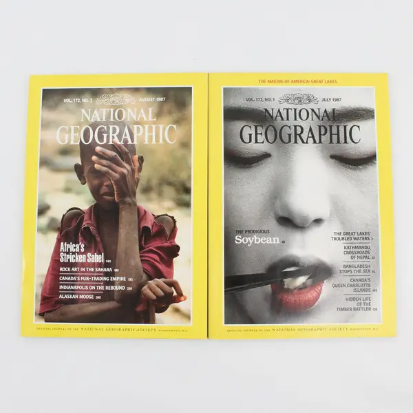 Lot of 5 Vintage National Geographic Magazines 1980 1987