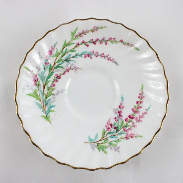 Royal Doulton Bell Heather Cream Soup Bowl & Saucer Set 2pc