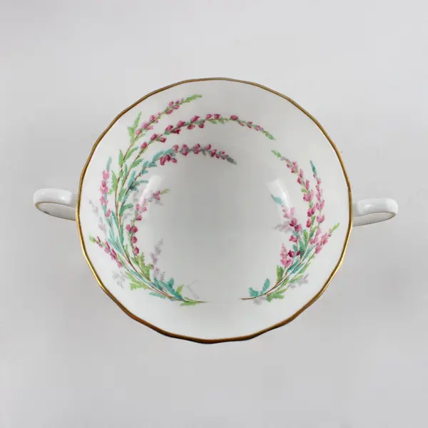Royal Doulton Bell Heather Cream Soup Bowl & Saucer Set 2pc