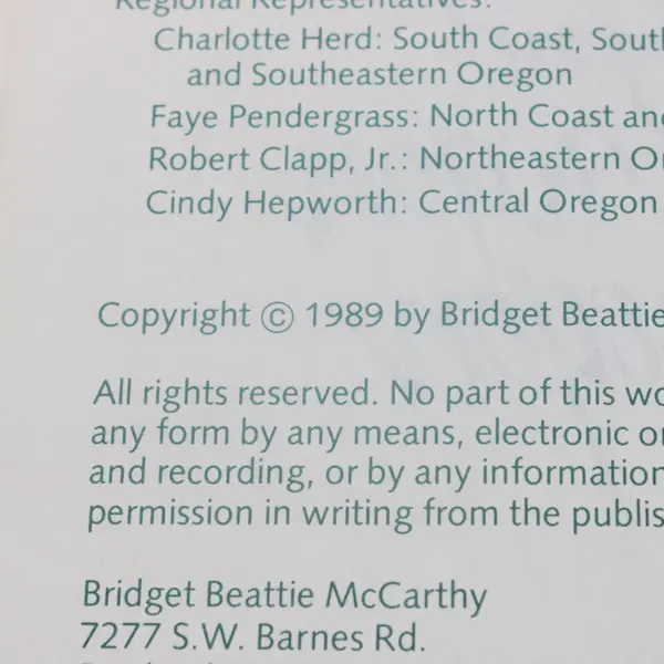 Where to Find The Oregon in Oregon 1989-1990 Edition Vintage Guide