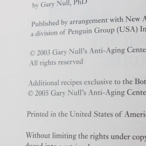 Power Aging Gary Null PhD Hardcover 2003 Bottom Line Wellness Guide