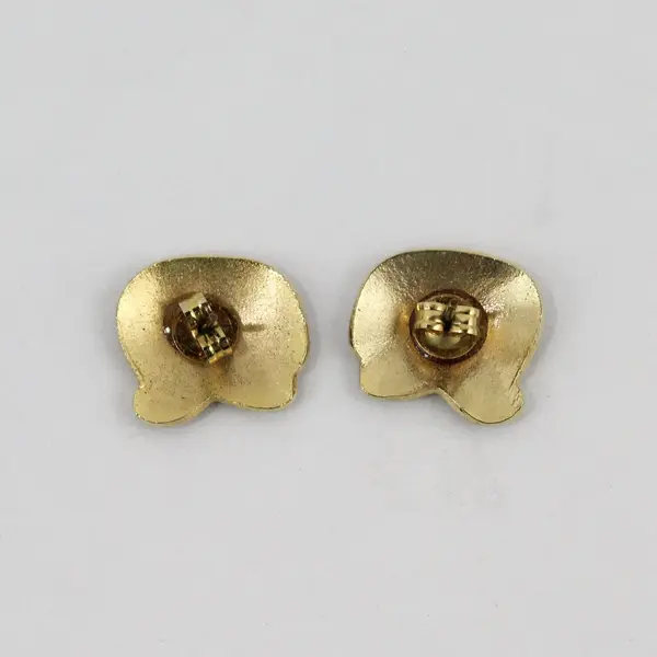 Pair of Vintage Cloisonne Enamel Elephant Stud Earrings 1980s