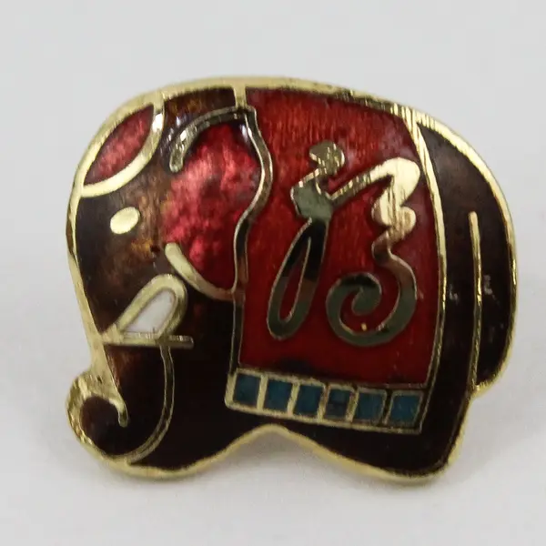 Pair of Vintage Cloisonne Enamel Elephant Stud Earrings 1980s