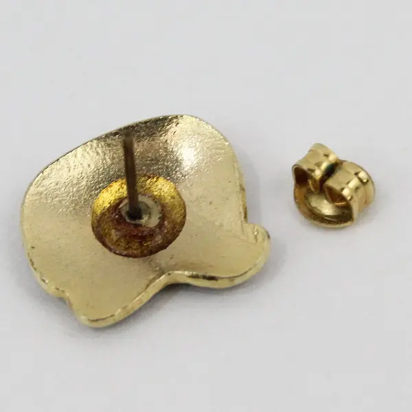 Pair of Vintage Cloisonne Enamel Elephant Stud Earrings 1980s