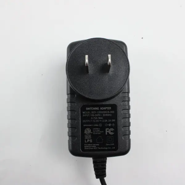 SOY Technology SOY-1200200US-063 12V AC/DC Power Adapter Untested