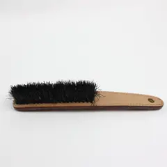 Vintage Leather-Wrapped Horsehair Shoeshine Polishing Brush Unbranded