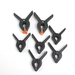 Lot of 7 Heavy-Duty Black Plastic Spring Clamps Crafts Photography Woodworking