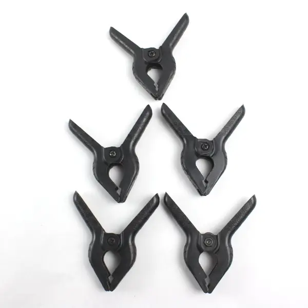 Lot of 7 Heavy-Duty Black Plastic Spring Clamps Crafts Photography Woodworking