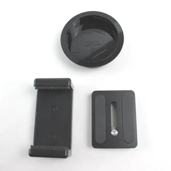 Lot of 3 Canon Lens Cap Smartphone Tripod Clamp Quick Release Plate